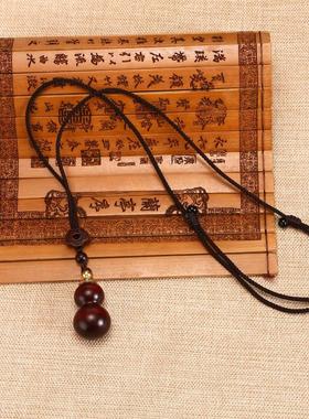 空心葫芦紫檀木项链男女百搭