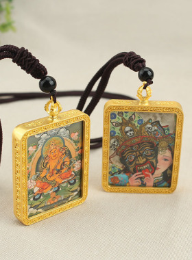 西藏唐卡项链扎基拉姆复古饰品