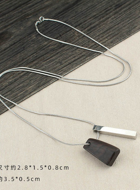 小众简约几何三角形长款项链女
