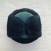 New olive green leather hat army green wool cotton hat chill area winter sheep cut down Lei Feng cap dome cap