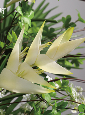 鲲屿 新中式酒店大堂桌花春枝意闹 别墅样板房展厅软装仿真花艺