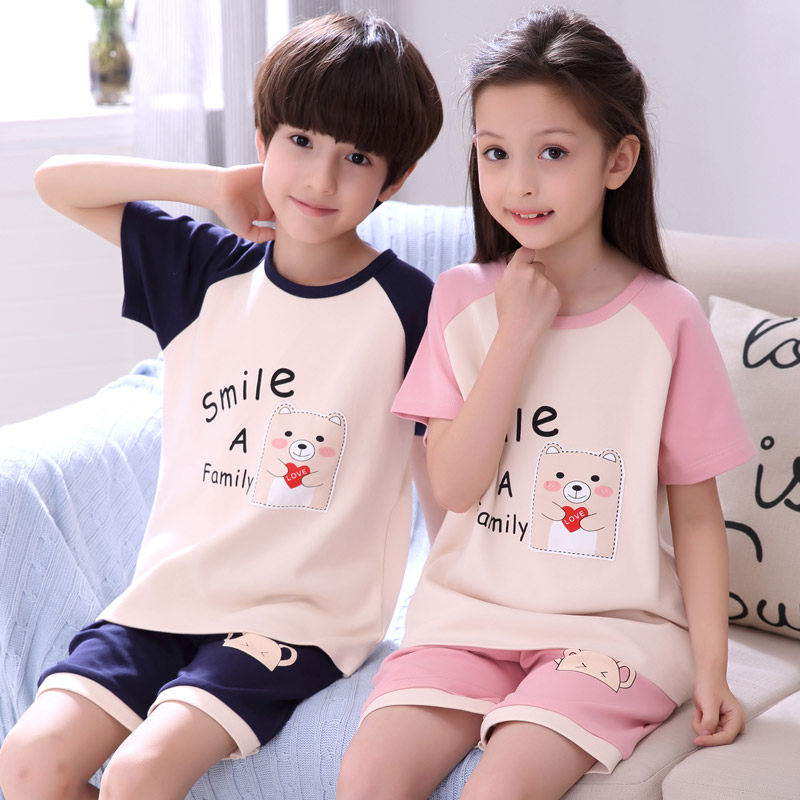 儿童夏季纯棉卡通短袖男童睡衣 岁语服饰睡衣/家居服套装
