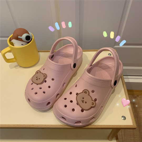 Slim hole shoes cute ins Baotou Beach