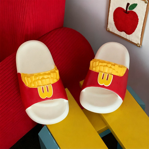 细细条 儿童可爱薯条拖鞋夏eva防滑男童女童外穿居家亲子足弓凉拖 - 图0