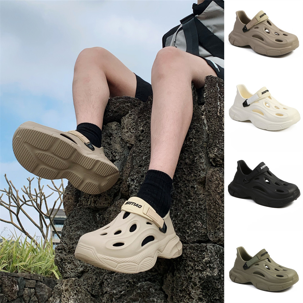 细细条 耐磨一脚蹬沙滩鞋凉鞋男士开车钓鱼涉水鞋包头夏季洞洞鞋,淘宝优惠券,粉丝福利购,淘宝优惠卷
