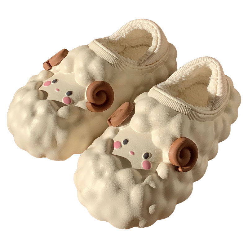 细细条 亲子软萌可爱小羊包跟棉鞋冬季室内外穿保暖防水月子鞋女,淘宝优惠券,粉丝福利购,淘宝优惠卷