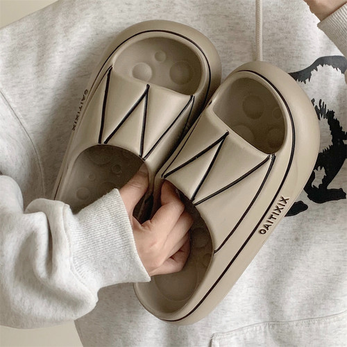 细细条 踩屎感eva厚底防滑百搭情侣拖鞋夏季潮酷运动风凉拖鞋男女 - 图2