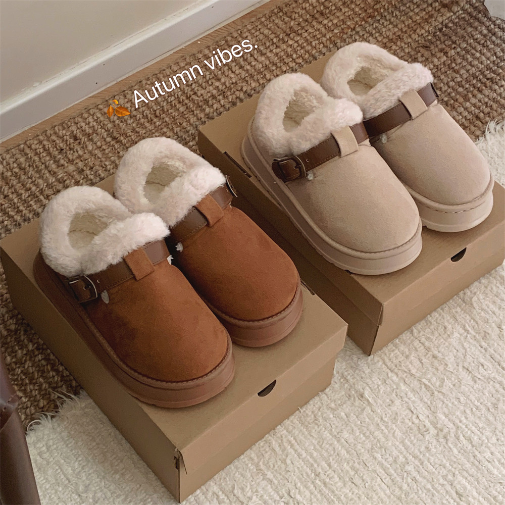 细细条 外穿时尚保暖复古风勃肯鞋女韩版ins潮仿皮带扣冬季雪地靴,淘宝优惠券,粉丝福利购,淘宝优惠卷