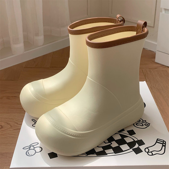 Slim strips internet celebrity fashionable and personalized color-blocking waterproof boots