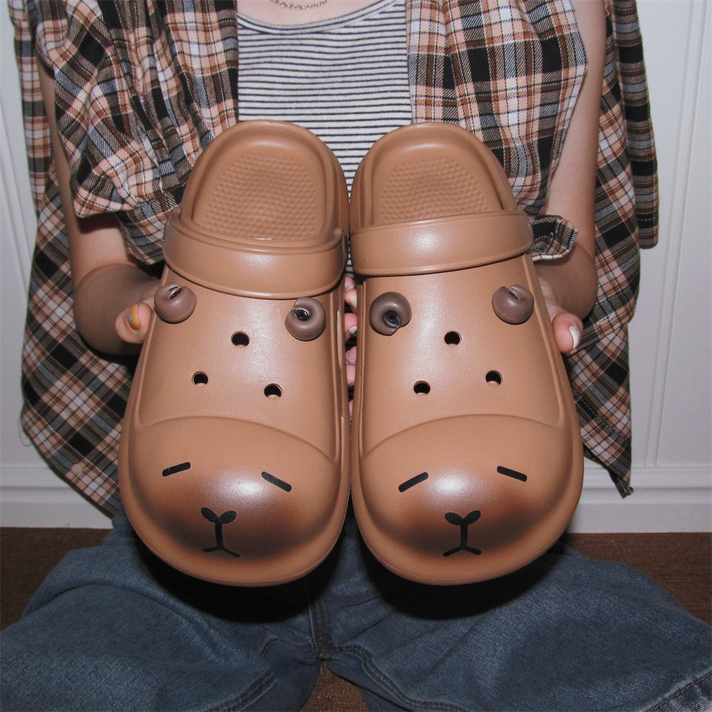 细细条 儿童洞洞鞋eva软底趣味卡皮巴拉男童女童拿铁色亲子凉鞋夏,淘宝优惠券,粉丝福利购,淘宝优惠卷