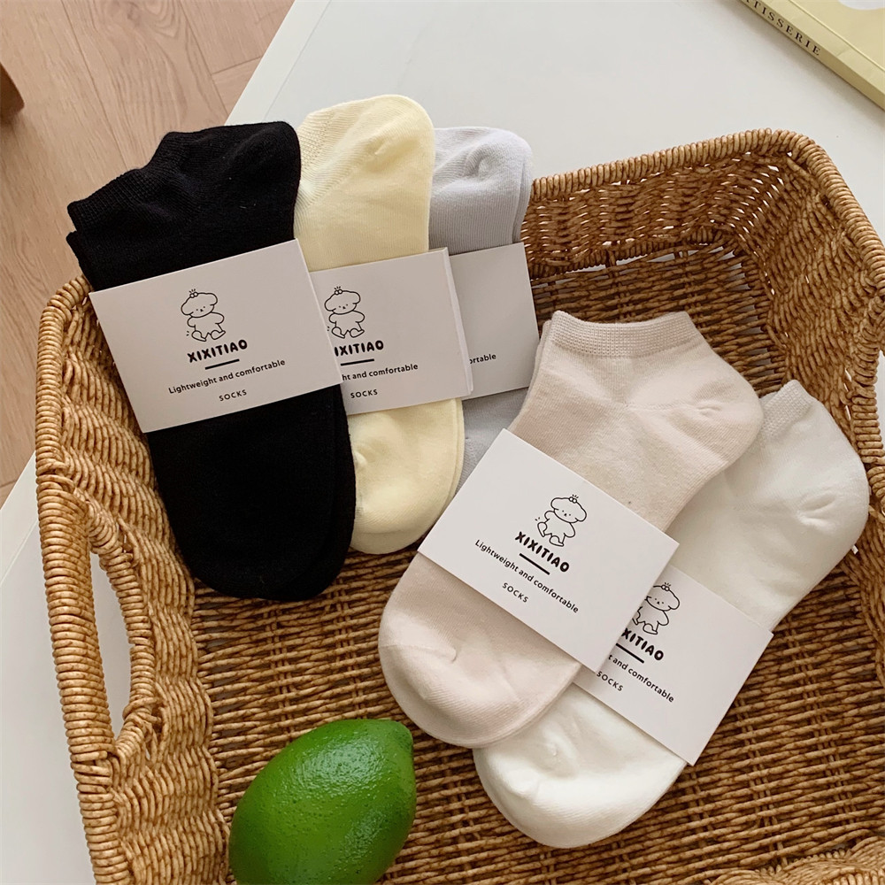 细细条 百搭休闲学生短袜春夏少女心学院风透气女士纯色浅口袜子,淘宝优惠券,粉丝福利购,淘宝优惠卷