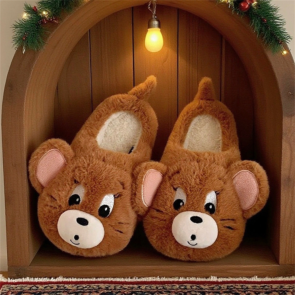 ins正版猫和老鼠汤姆猫杰利鼠棉拖鞋男女冬季防滑可爱情侣毛毛鞋,淘宝优惠券,粉丝福利购,淘宝优惠卷