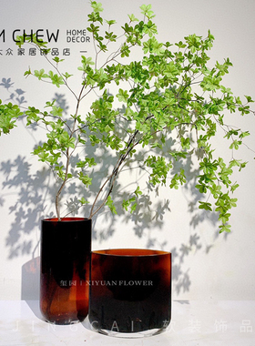 红色扁款刀锋花瓶花艺套装
