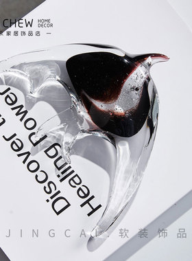 轻奢极简现代创意透明琉璃苹果摆件定制样板间售楼处酒店玄关摆设