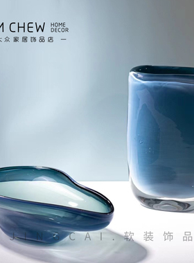 简约现代香薰蜡烛杯宽口径大号玻璃花瓶创意茶几样板间售楼处客厅