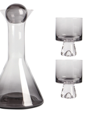 北欧现代水晶玻璃红洋酒瓶杯威士忌酒具装饰摆件设样板房家居饰品