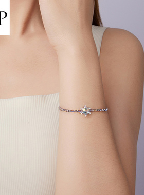 锦河畔极简风纯银手链