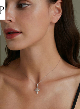 锦河畔夜光十字架S925银项链