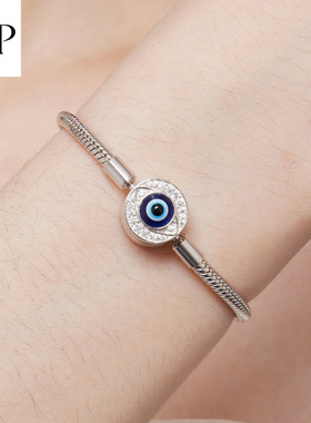 锦河畔银恶魔之眼手链