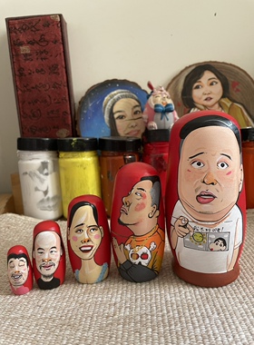 套娃定制卡通q版搞笑版来图定做纯手工绘画满意后发货
