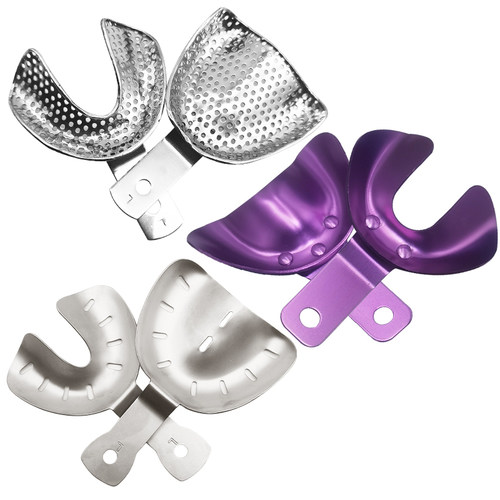 无牙颌托盘加厚精密铝牙托全口义齿托盘取模型印膜不锈钢口腔牙科 - 图3