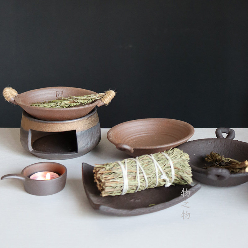 粗陶温茶炉烤茶熏香炉茶叶烘焙陶瓷温茶炉复古蜡烛加热烤提香底座,淘宝优惠券,粉丝福利购,淘宝优惠卷