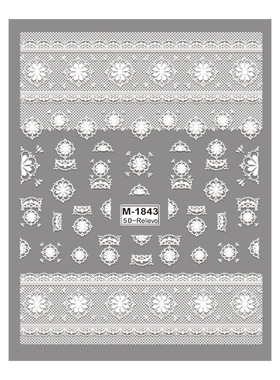 浮雕蕾丝薄纱立体美甲贴纸M-1845