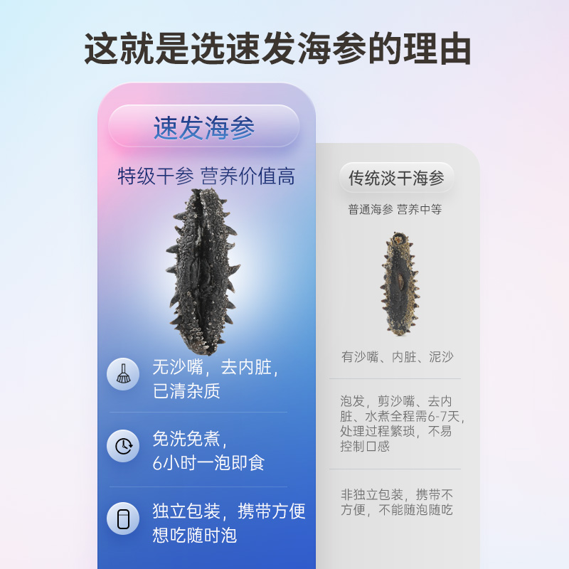 海晏堂超大海参礼盒 130g 32只 大连淡干干货 端午节送礼优选