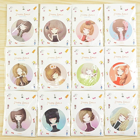 Милое маленькое круглое мультяшное зеркало, в корейском стиле, принт