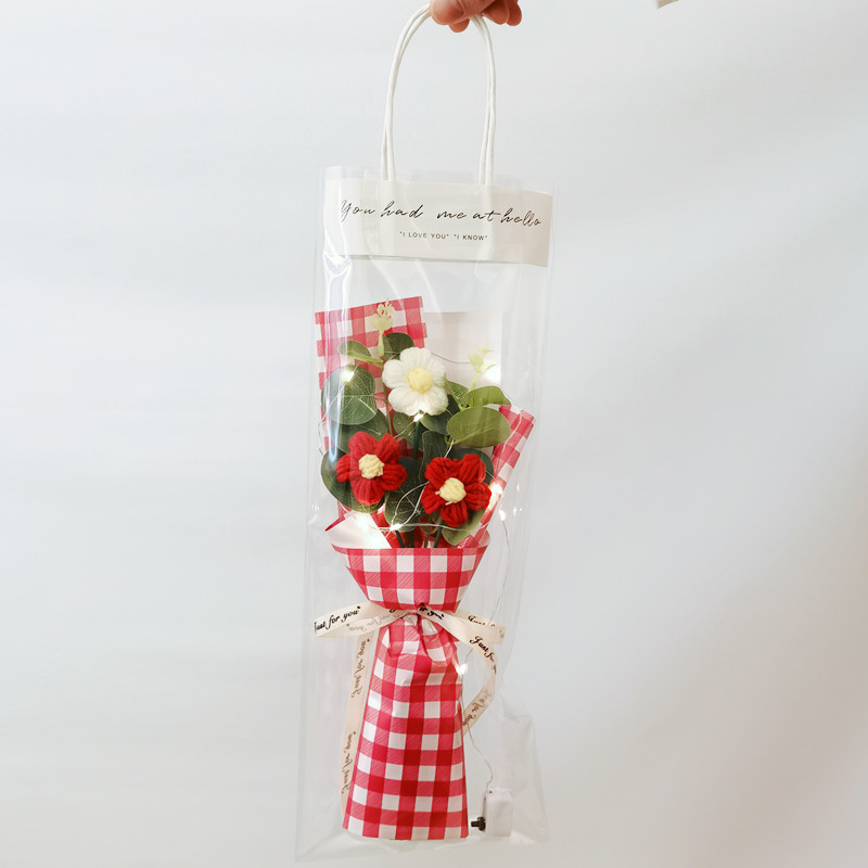 手工编织毛线花束成品康乃馨向日葵情人节活动送朋友女客户小礼物 - 图1