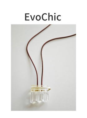 原创设计白黄水晶极简毛衣链