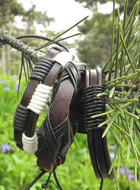 原创设计风真皮复古情侣饰品手链