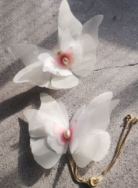 原创仙气脱俗网红主播甜美戒指手链套装唯美雅致小众范立体蝴蝶