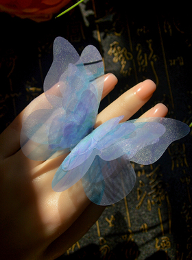 小众设计手工高级感蝴蝶开口戒指国潮古风时尚个性可调节表演指环