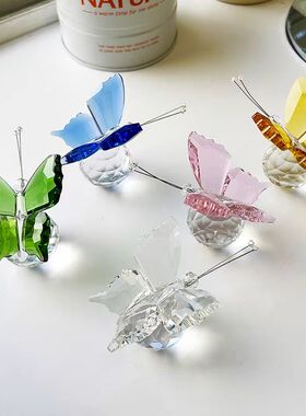 水晶球蝴蝶摆件创意礼品