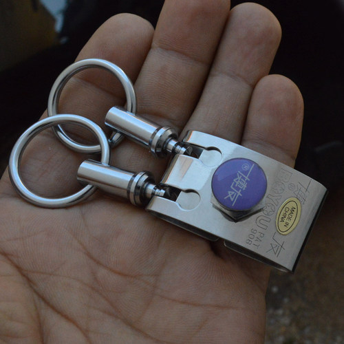 博友不锈钢男士腰挂汽车钥匙扣双环钥匙圈环钥匙链锁螺母匙扣裤挂 - 图3