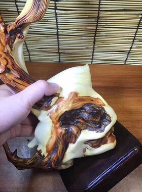 太行崖柏纯手工雕刻妙笔生花摆件一物一拍490号收藏品