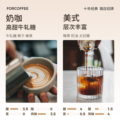 四人龍黑骑士招牌精品意式拼配香醇浓缩油脂美式浓缩拿铁咖啡豆 - 图2