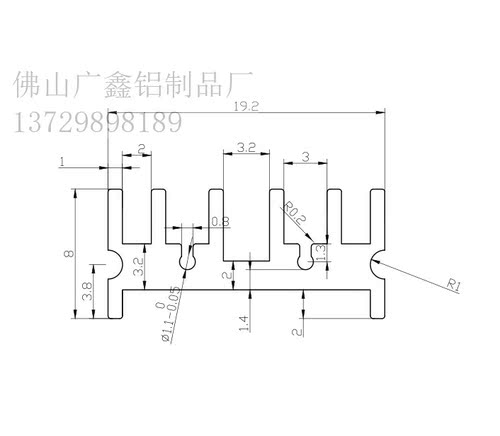 铝19*8*20电子散热器铝型材散热片220铝散热块开关电源管管散热器 - 图2