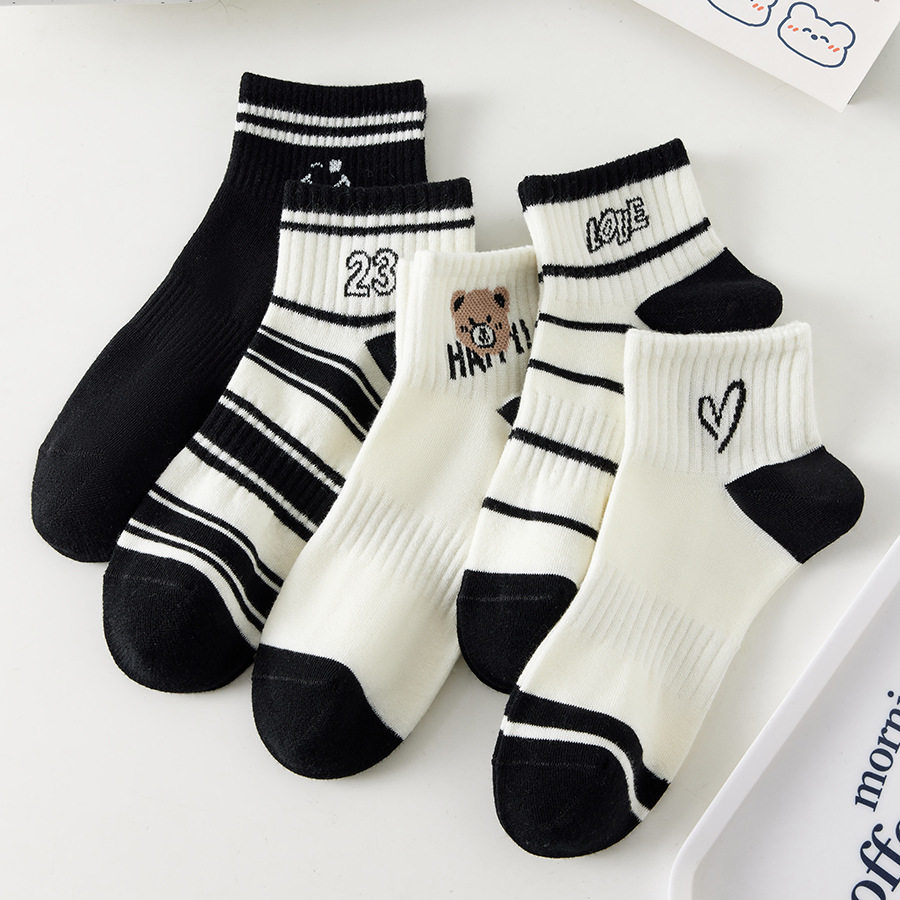 春夏季薄款ins潮百搭卡通运动吸汗船袜子学院女士学生字母短袜女,淘宝优惠券,粉丝福利购,淘宝优惠卷