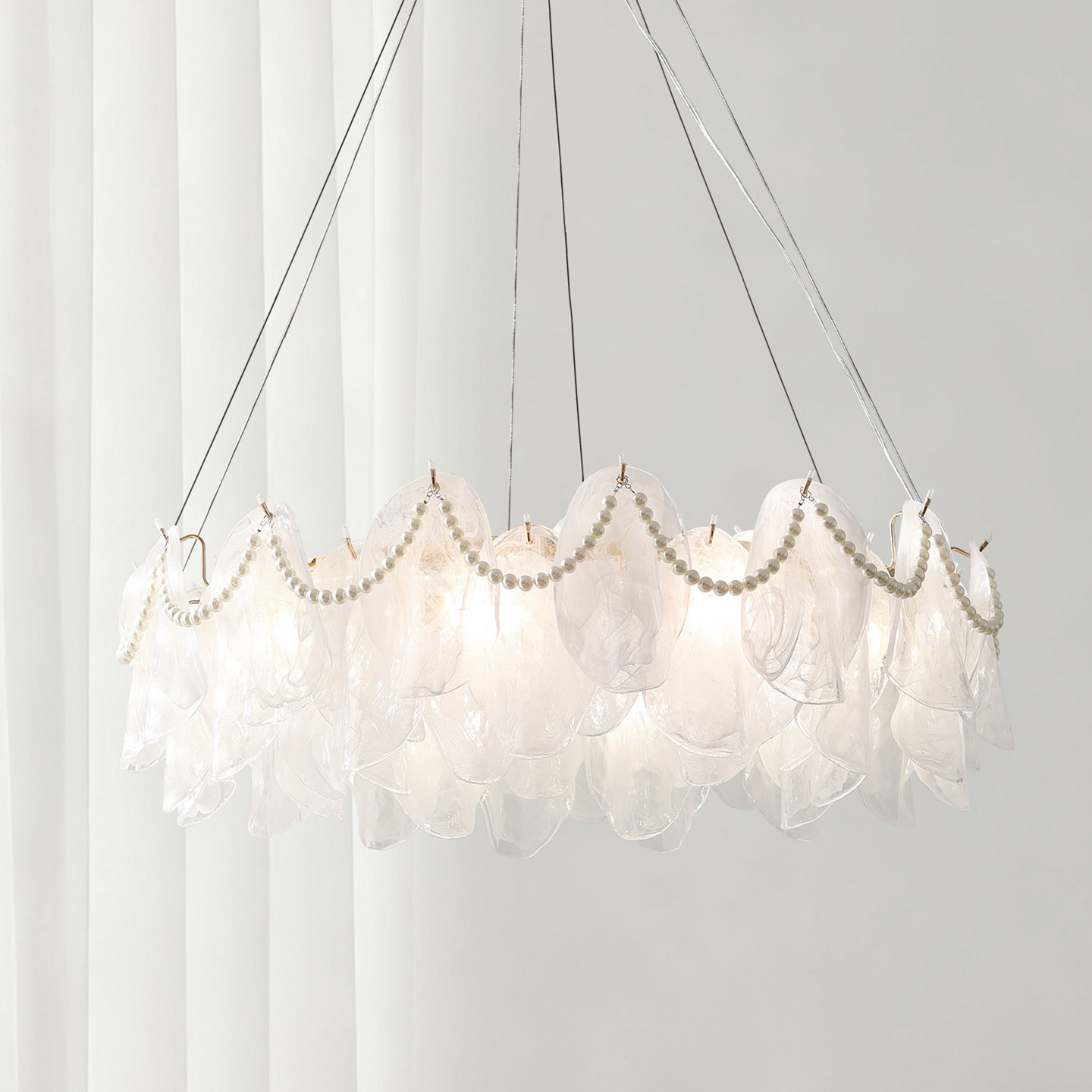 法式中古风轻奢云雾玻璃吊灯卧室灯客厅艺术感灯具浪漫氛围感灯饰,淘宝优惠券,粉丝福利购,淘宝优惠卷