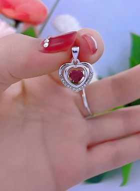 银楼纯银s925雪花项链红