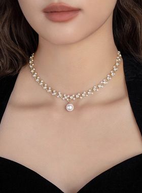 今年流行的珍珠项链双层