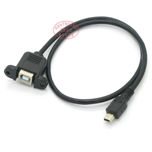弯头mini USB2.0转USB-B母打印线 带螺丝孔 迷你梯形转方口可固定 - 图2