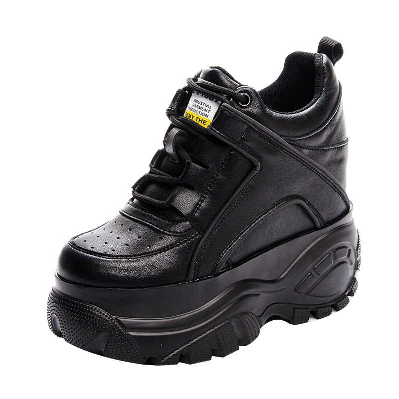 震地王真皮运动老爹鞋女12cm春秋新款透气英伦内增高厚底高跟单鞋,淘宝优惠券,粉丝福利购,淘宝优惠卷