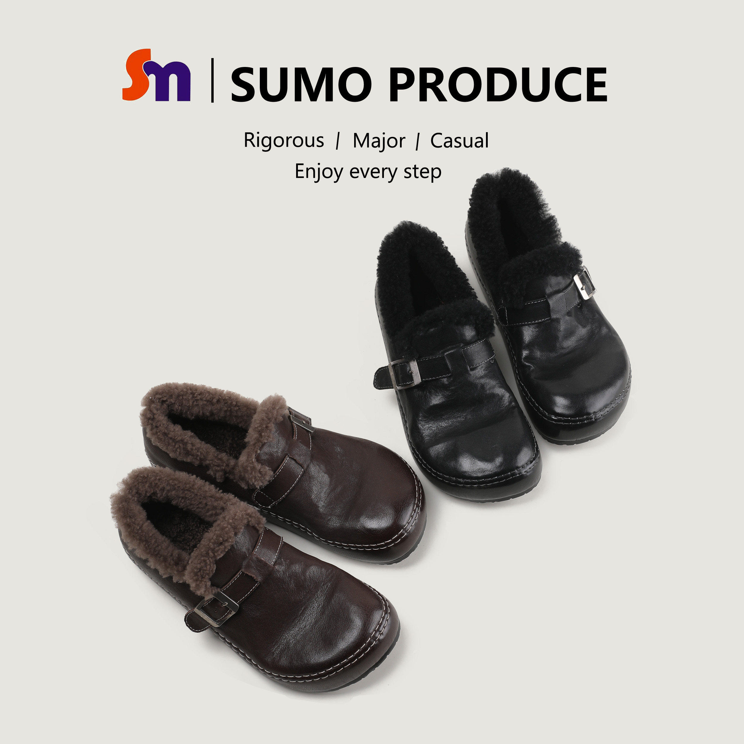 素陌冬季新款马皮勃肯鞋女羊皮毛一体加绒保暖毛毛鞋懒人棉鞋1366,淘宝优惠券,粉丝福利购,淘宝优惠卷