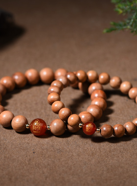 稚念桃木手串本命年手链玛瑙护身