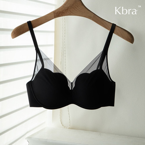 Kbra明星同款 玫瑰杯无痕内衣女小胸聚拢显大性感无钢圈下垂文胸 - 图1