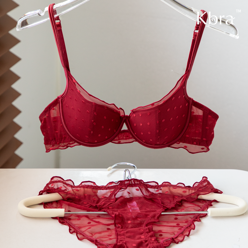 Kbra本命年法式蕾丝性感红色内衣女结婚聚拢防下垂超薄文胸套装,淘宝优惠券,粉丝福利购,淘宝优惠卷