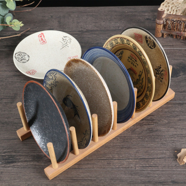 Ceramic 6-inch snack dish pot with round retro style